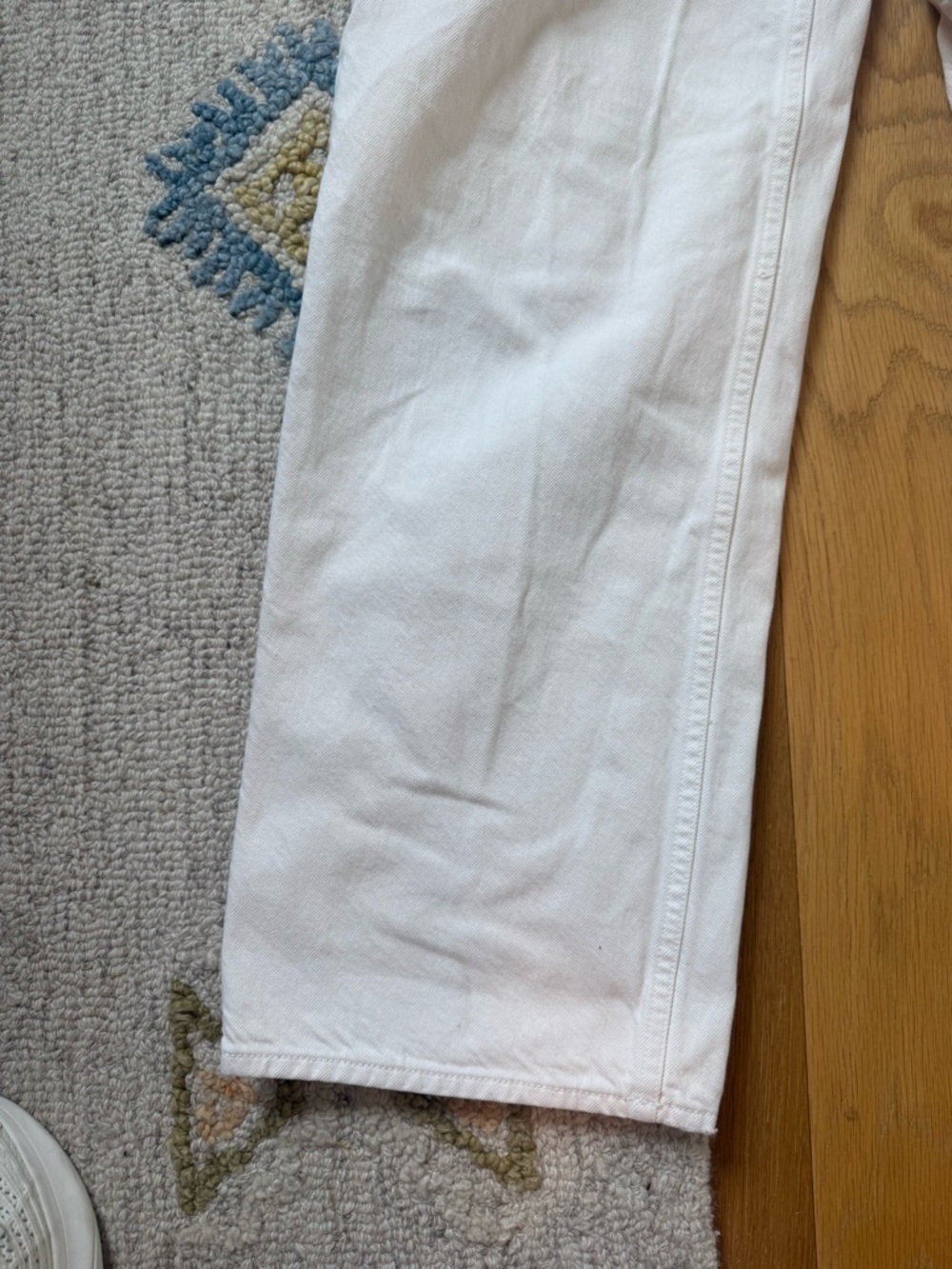 White High-Rise Wide-Leg Women’s Jeans - Mother Snacks Fun Dip Puddle - Picture 2 of 7